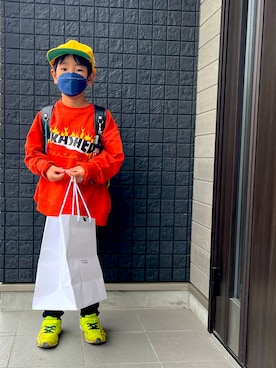 「Moujonjon（ムージョンジョン）のアイテム（パンツ）」を使った、ma____hさん（キッズ・127cm）の冬コーディネート