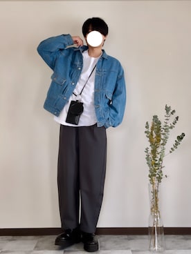 「ドレスシューズ」｜「アイテム（デニムジャケット）」を使った、ともさん（メンズ・173cm）の春コーディネート