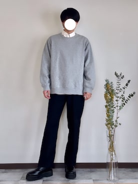 「ドレスシューズ」｜「アイテム（スウェット）」を使った、ともさん（メンズ・173cm）の冬コーディネート