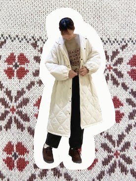 「チロリアンシューズ」｜「アイテム（その他アウター）」を使った、わっこさん（レディース・153cm）の冬コーディネート