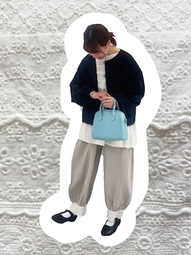 「kazumiコラボ」｜「アイテム（ジャケット/アウター）」を使った、わっこさん（レディース・153cm）の冬コーディネート