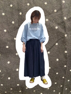 「Samansa Mos2（サマンサ モスモス）のセパレートサンダル（サンダル）」を使った、わっこさん（レディース・153cm）の春コーディネート