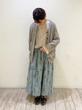 「TSUHARU by Samansa Mos2（ツハルバイサマンサモスモス）のアイテム（サンダル）」を使った、わっこさん（レディース・153cm）の夏コーディネート