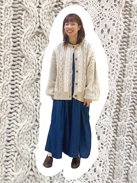 「サマンサモスモス」｜「アイテム（シャツワンピース）」を使った、わっこさん（レディース・153cm）の冬コーディネート