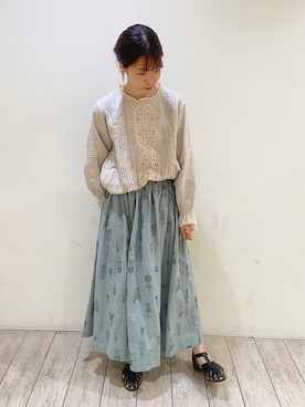 「TSUHARU by Samansa Mos2（ツハルバイサマンサモスモス）のアイテム（サンダル）」を使った、わっこさん（レディース・153cm）の夏コーディネート
