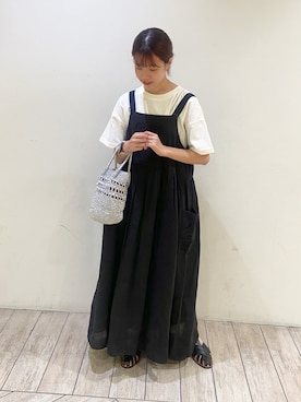 「TSUHARU by Samansa Mos2（ツハルバイサマンサモスモス）のアイテム（サンダル）」を使った、わっこさん（レディース・153cm）の夏コーディネート