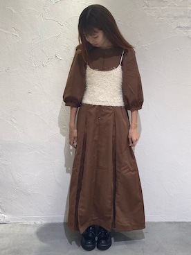 「ブラウンコーデ」｜「アイテム（その他シューズ）」を使った、わっこさん（レディース・153cm）の秋コーディネート