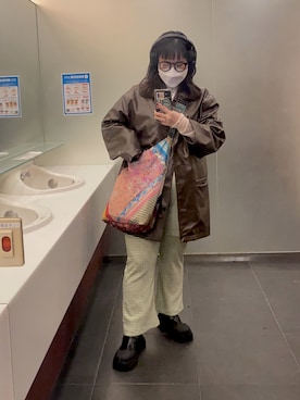 「ぽっちゃりコーデ」｜「アイテム（その他アウター）」を使った、hipoさん（レディース・157cm）の冬コーディネート