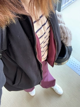 「ぽっちゃりコーデ」｜「アイテム（ブルゾン）」を使った、erer6さん（レディース・159cm）の冬コーディネート