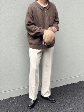 「classicalelf（クラシカルエルフ）のアイテム（スラックス）」を使った、KENTAさん（メンズ・173cm）の秋コーディネート