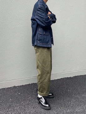 「ミリタリーコーデ」｜「アイテム（デニムジャケット）」を使った、KENTAさん（メンズ・173cm）の秋コーディネート
