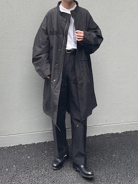 「黒パンツ」｜「アイテム（モッズコート）」を使った、KENTAさん（メンズ・173cm）の冬コーディネート