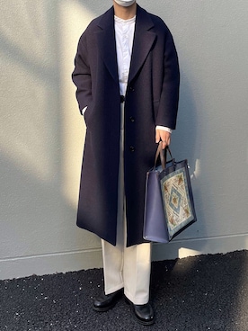 「classicalelf（クラシカルエルフ）のアイテム（スラックス）」を使った、KENTAさん（メンズ・173cm）の冬コーディネート
