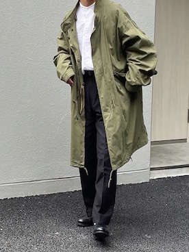 「黒パンツ」｜「アイテム（モッズコート）」を使った、KENTAさん（メンズ・173cm）の秋コーディネート