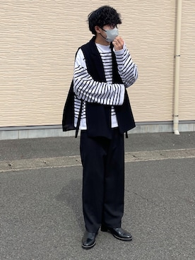 「バスクシャツ」｜「アイテム（その他）」を使った、KENTAさん（メンズ・173cm）の春コーディネート