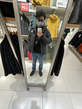 「GU（ジーユー）のアイテム（アンダーウェア）」を使った、  Tomohiroさん（メンズ・179cm）の冬コーディネート