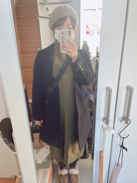 「Te chichi（テチチ）のアイテム（チェスターコート）」を使った、hihihiさん（レディース・153cm）の冬コーディネート