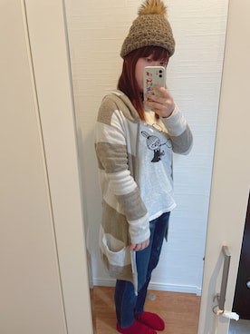 「B.L.U.E（ビーエルユーイー）のアイテム（トップス）」を使った、hihihiさん（レディース・153cm）の冬コーディネート