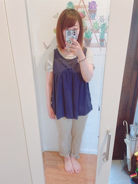 「conges payes ADIEU TRISTESSE（コンジェ ペイエ アデュートリステス）のアイテム」を使った、hihihiさん（レディース・153cm）の夏コーディネート