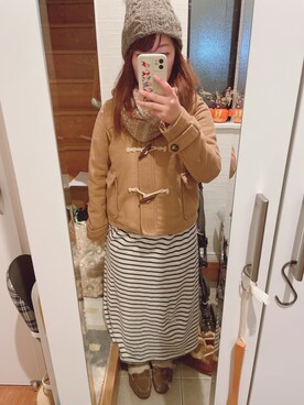 「archives（アルシーヴ）のアイテム（ダッフルコート）」を使った、hihihiさん（レディース・153cm）の冬コーディネート