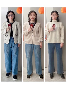 「Guess（ゲス）のアイテム（パンツ）」を使った、AnaisWさん（レディース・166cm）の冬コーディネート