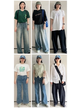 「Guess（ゲス）のアイテム」を使った、AnaisWさん（レディース・166cm）の夏コーディネート