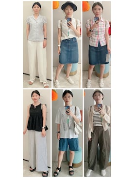 「アイテム（デニムスカート）」を使った、AnaisWさん（レディース・166cm）の秋コーディネート