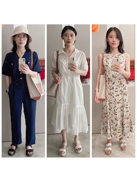 「アイテム（オールインワン・サロペット）」を使った、AnaisWさん（レディース・166cm）の夏コーディネート