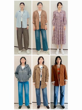「アイテム（セットアップ）」を使った、AnaisWさん（レディース・166cm）の秋コーディネート