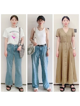 「Guess（ゲス）のアイテム（パンツ）」を使った、AnaisWさん（レディース・166cm）の夏コーディネート