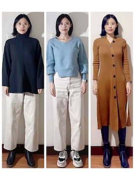 「sandro（サンドロ）のアイテム」を使った、AnaisWさん（レディース・166cm）の冬コーディネート