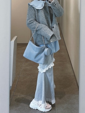 「アイテム（バレエシューズ）」を使った、amさん（レディース・165cm）の秋コーディネート