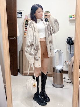 「XXX（マミロ）のアイテム」を使った、cha buさん（レディース・157cm）の冬コーディネート