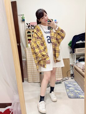 「VEJAS（ヴェジャス）のアイテム」を使った、cha buさん（レディース・157cm）の春コーディネート