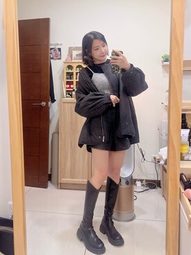 「XXX（マミロ）のアイテム」を使った、cha buさん（レディース・157cm）の冬コーディネート