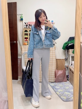 「VEJAS（ヴェジャス）のアイテム」を使った、cha buさん（レディース・157cm）の春コーディネート