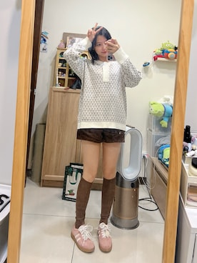 「AIR SPACE（エアースペース）のアイテム」を使った、cha buさん（レディース・157cm）の冬コーディネート