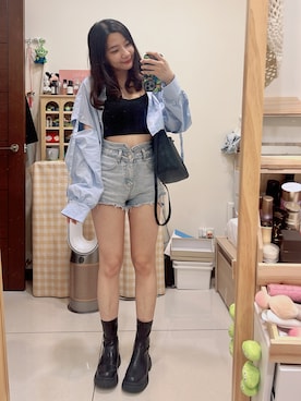 「XXX（マミロ）のアイテム」を使った、cha buさん（レディース・157cm）の夏コーディネート