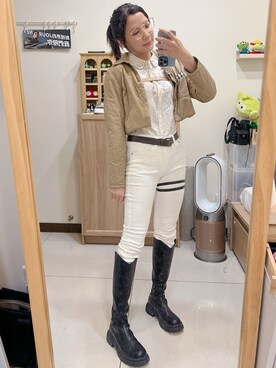 「XXX（マミロ）のアイテム」を使った、cha buさん（レディース・157cm）の冬コーディネート