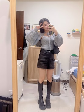 「XXX（マミロ）のアイテム」を使った、cha buさん（レディース・157cm）の冬コーディネート