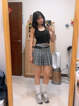 「NEW BALANCE（ニューバランス）のアイテム」を使った、cha buさん（レディース・157cm）の夏コーディネート