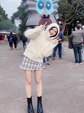 「AIR SPACE（エアースペース）のアイテム」を使った、cha buさん（レディース・157cm）の冬コーディネート