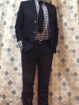 テーラードジャケットを使った ギンガムチェック のメンズ人気ファッションコーディネート Wear