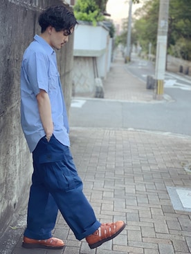 「Danner（ダナー）のアイテム（サンダル）」を使った、TAKAHIROさん（メンズ・172cm）の夏コーディネート