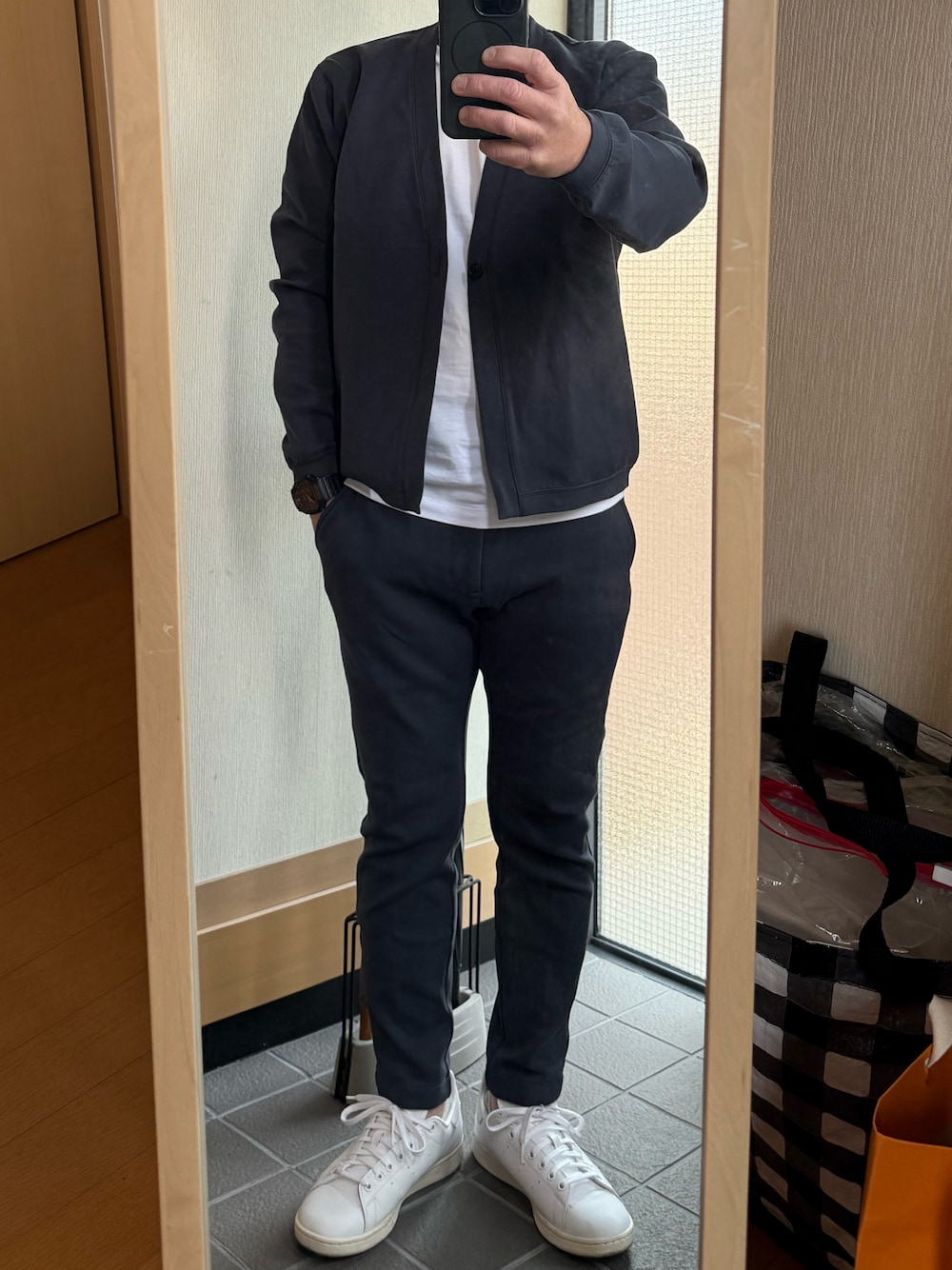 WEB限定 WARDROBE SMART】ダブルニット ノープリーツ スラックス
