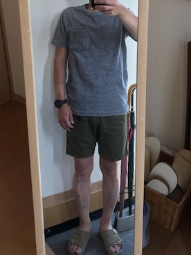 「BEAMS（ビームス）のアイテム（サンダル）」を使った、クリフジさん（メンズ・163cm）の夏コーディネート