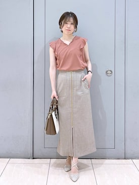 「Andemiu（アンデミュウ）の【セレモニー対応】セットバックパンプス 996359（パンプス）」を使った、Eriさん（レディース・158cm）の夏コーディネート