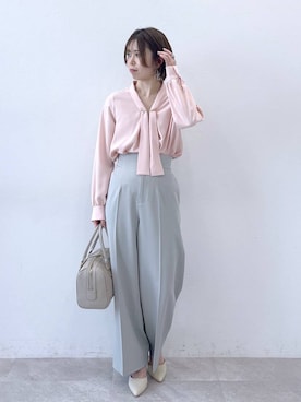 「アイテム（ボストンバッグ、グレー系）」を使った、Eriさん（レディース・158cm）の冬コーディネート