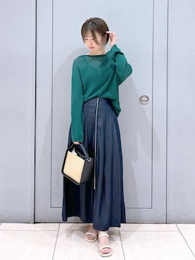 「アイテム（デニムスカート）」を使った、Eriさん（レディース・158cm・30代）の春コーディネート