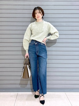 「Andemiu（アンデミュウ）の【セレモニー対応】セットバックパンプス 996359（パンプス）」を使った、Eriさん（レディース・158cm）の春コーディネート